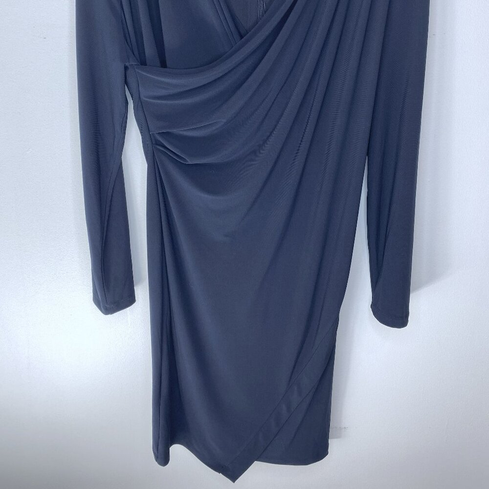 Tommy Hilfiger - Navy, swoop neck, midi, stretchy dress, Size L - Picture 3 of 9